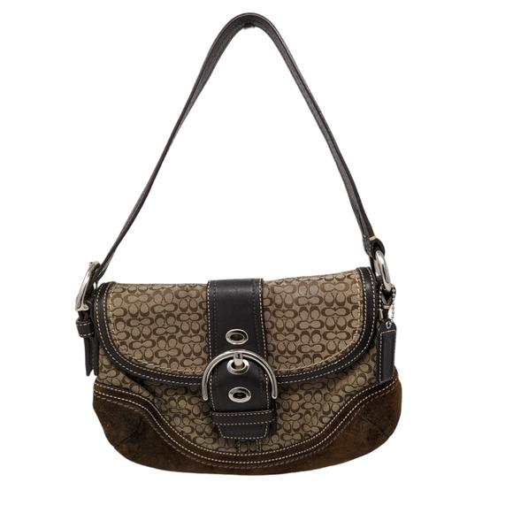 Coach Handbags - Classic Coach Brown Mini Buckle Shoulder Bag Purse